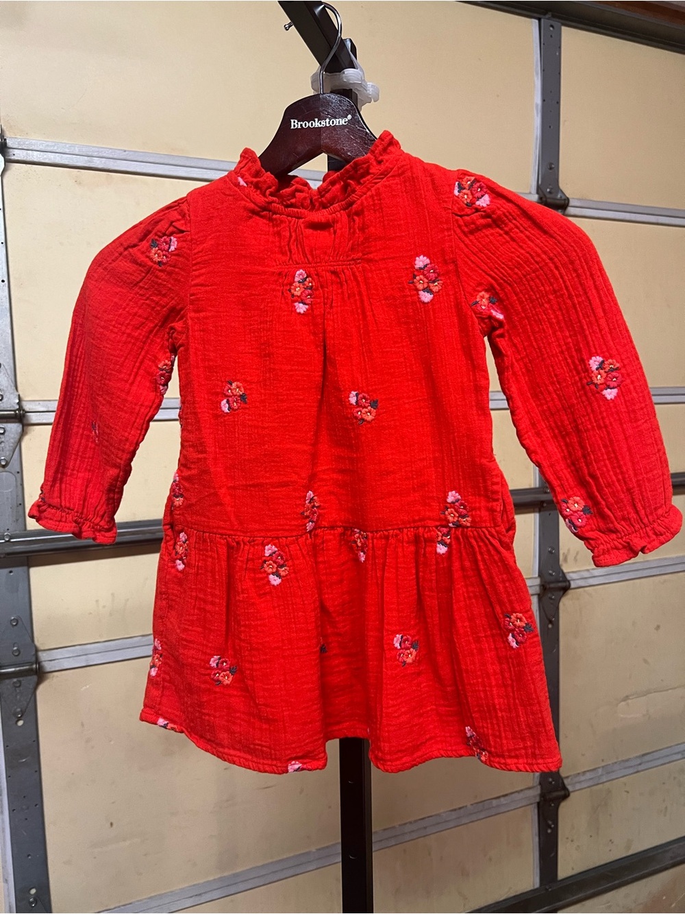 Cat & Jack Bright Red Floral Peasant Dress